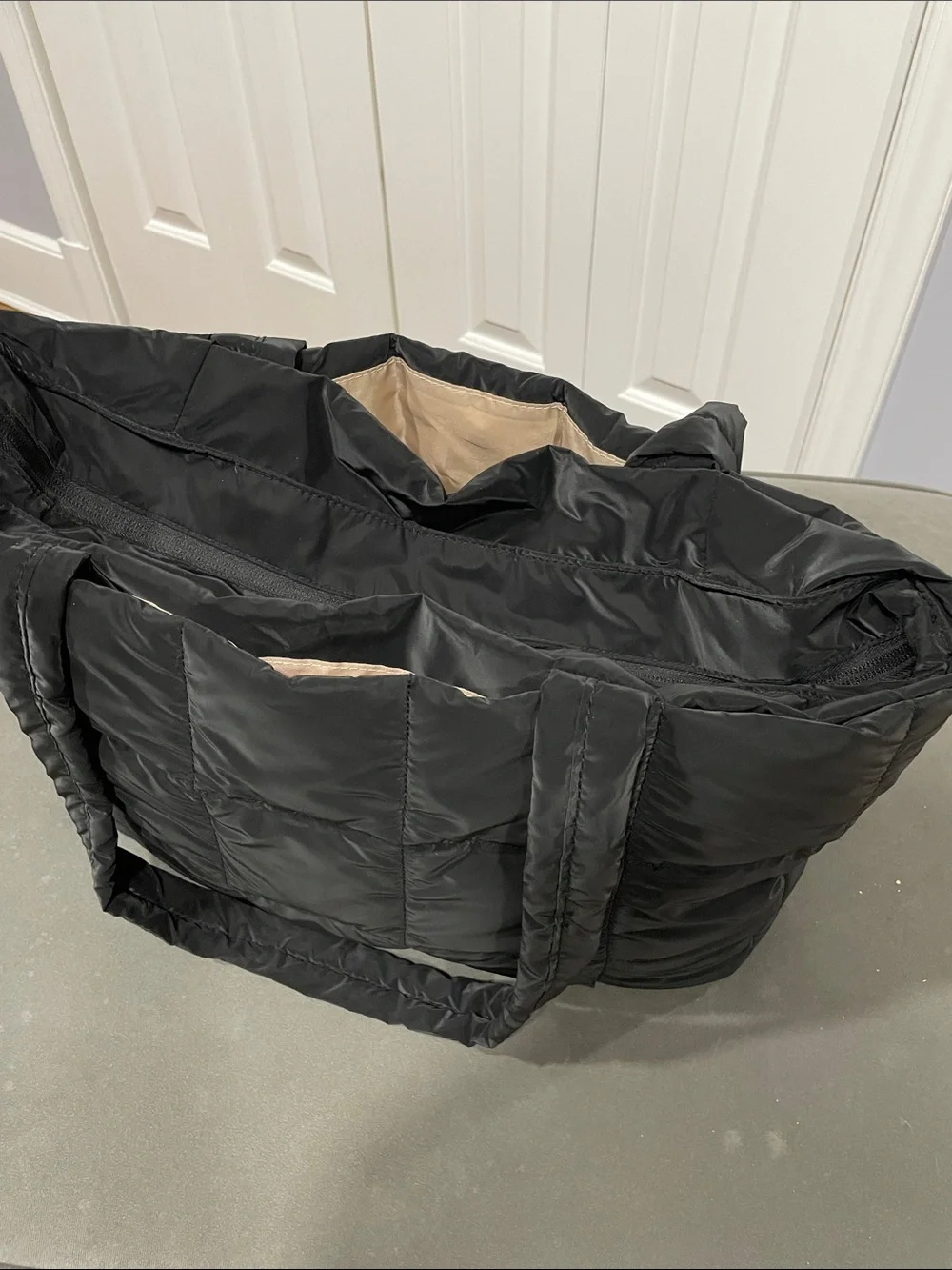 Quilted Black Puffer Hobo Bag - Everyday Shoulder Tote